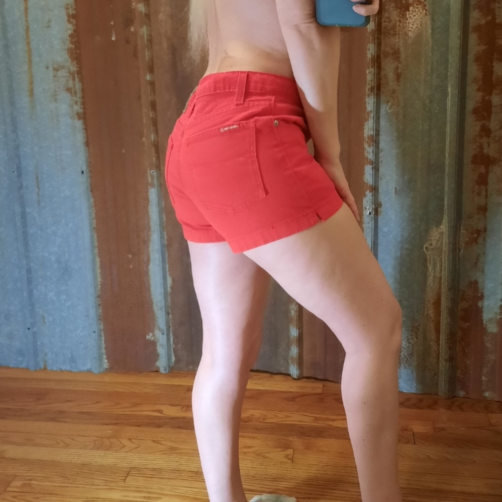 VINTAGE Red Denim Shorts